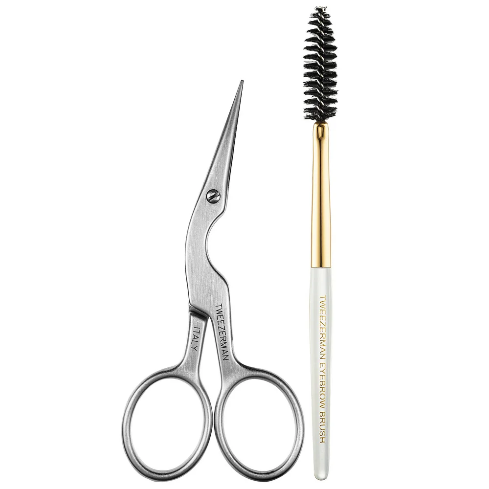 Tweezerman Brows Stainless Steel Brow Shaping Scissors and Brush Image 1