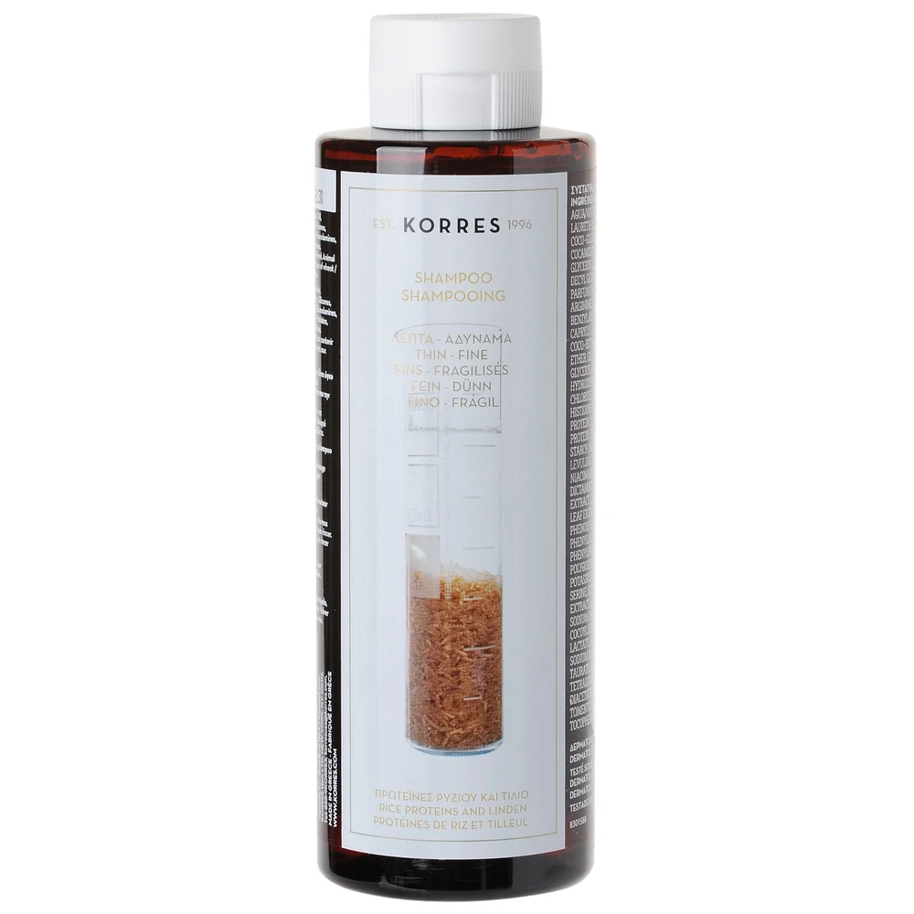 KORRES Haircare Rice Proteins and Linden Shampoo for Thin or Fine Hair 250ml Image 1