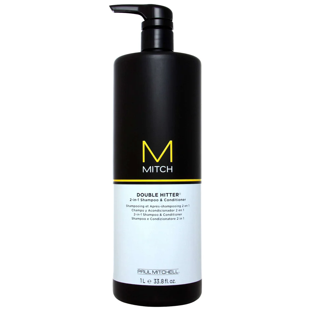 Paul Mitchell Mitch Double Hitter 2-in-1 Shampoo and Conditioner Salon Size 1000ml Image 1