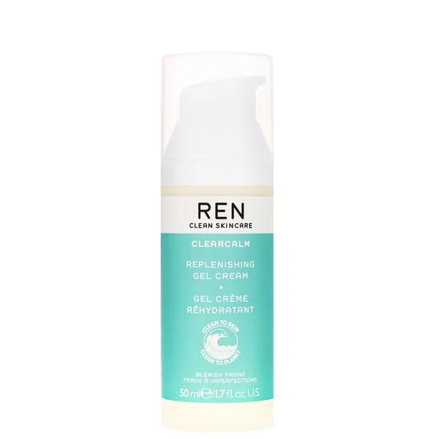REN Clean Skincare Face ClearCalm 3 Replenishing Gel Cream For Blemish Prone Skin 50ml / 1.7 fl.oz.