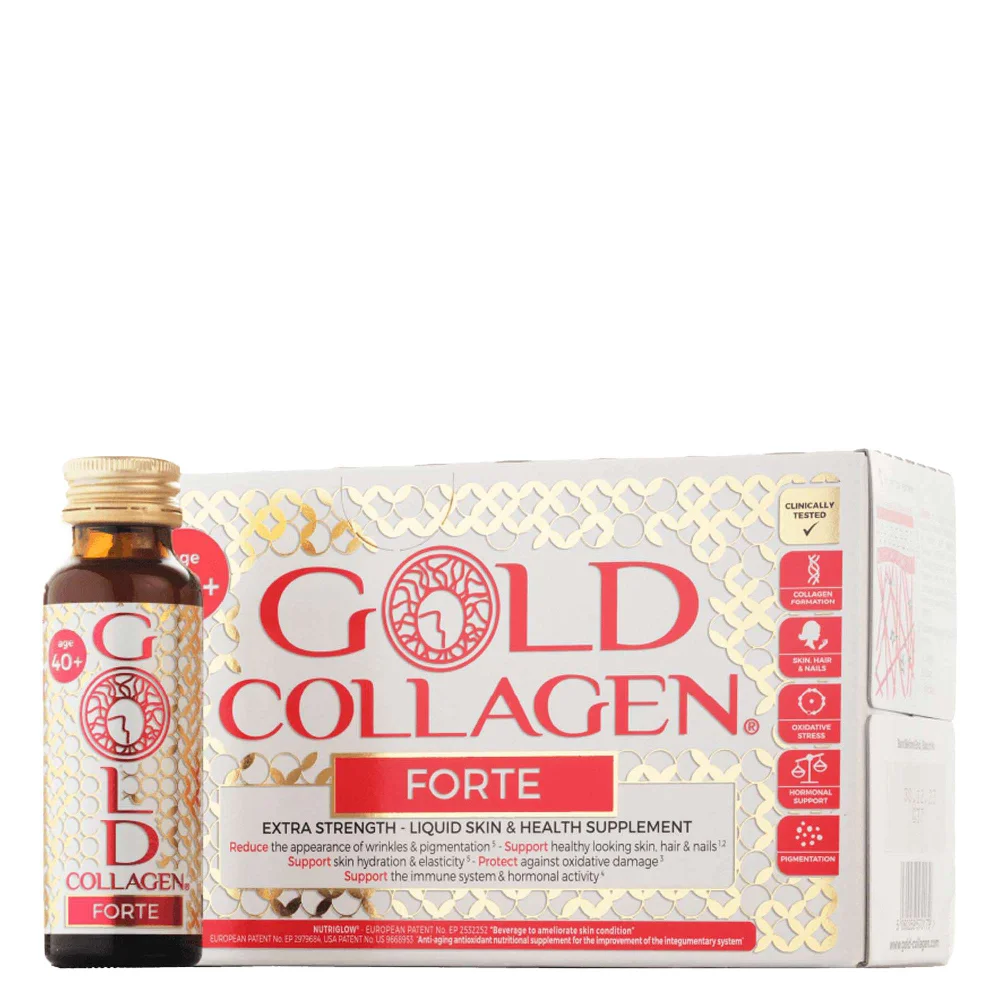 Gold Collagen Liquid Supplement Forte Extra Strength Liquid Skin & Health Supplement For Ages 40+ 10 x 50ml Image 1