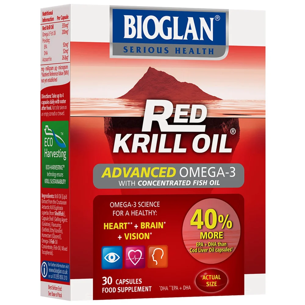 Bioglan Red Krill Oil Original + Fish Oil Capsules x 30 Image 1