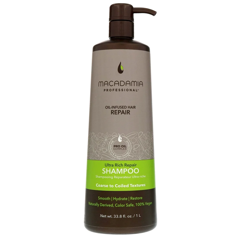 Macadamia Professional Care & Treatment Ultra Rich Repair Shampoo for Very Coarse and Coiled Hair 1000ml Image 1