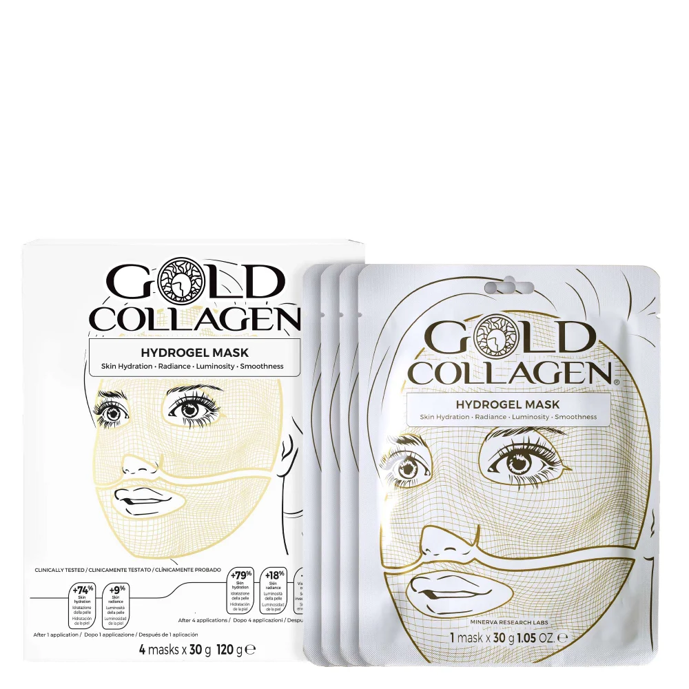 Gold Collagen Skincare Hydrogel Face Mask Set 4 x 30g Image 1