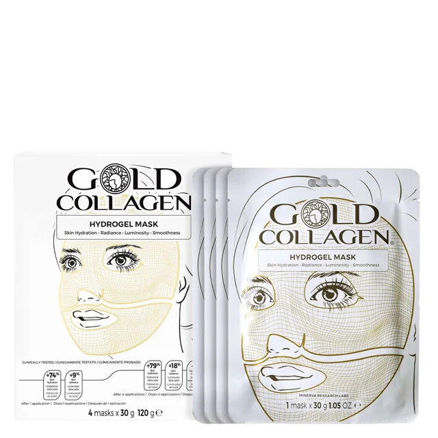 Gold Collagen Skincare Hydrogel Face Mask Set 4 x 30g