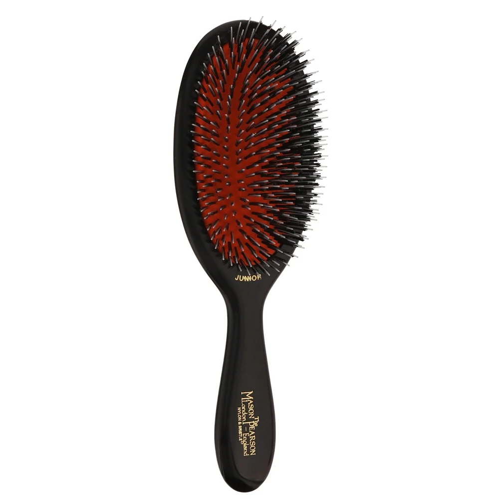 Mason Pearson Boar Bristle & Nylon Medium Junior Brush Dark Ruby BN2 Image 1