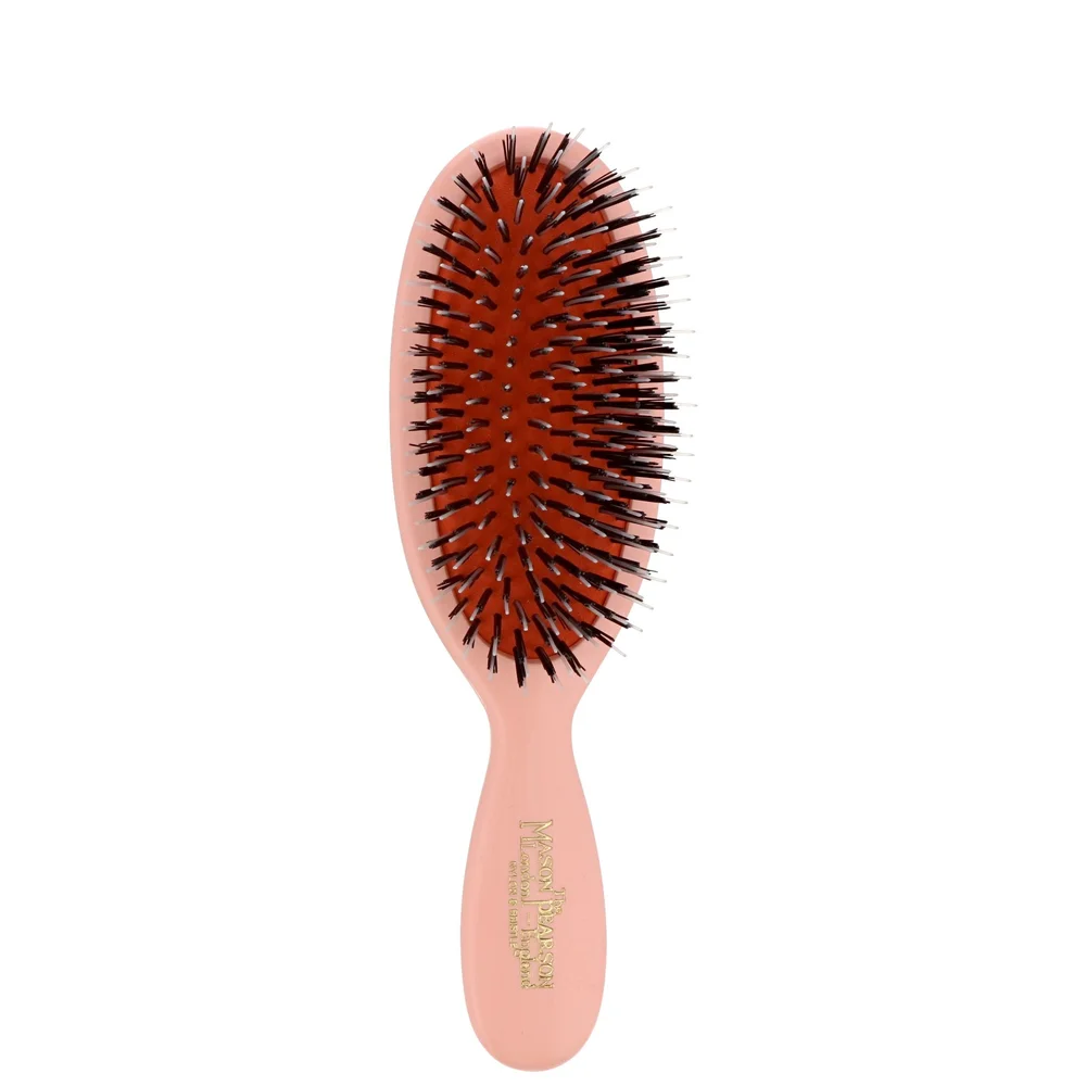 Mason Pearson Boar Bristle & Nylon Pocket Brush Pink BN4 Image 1