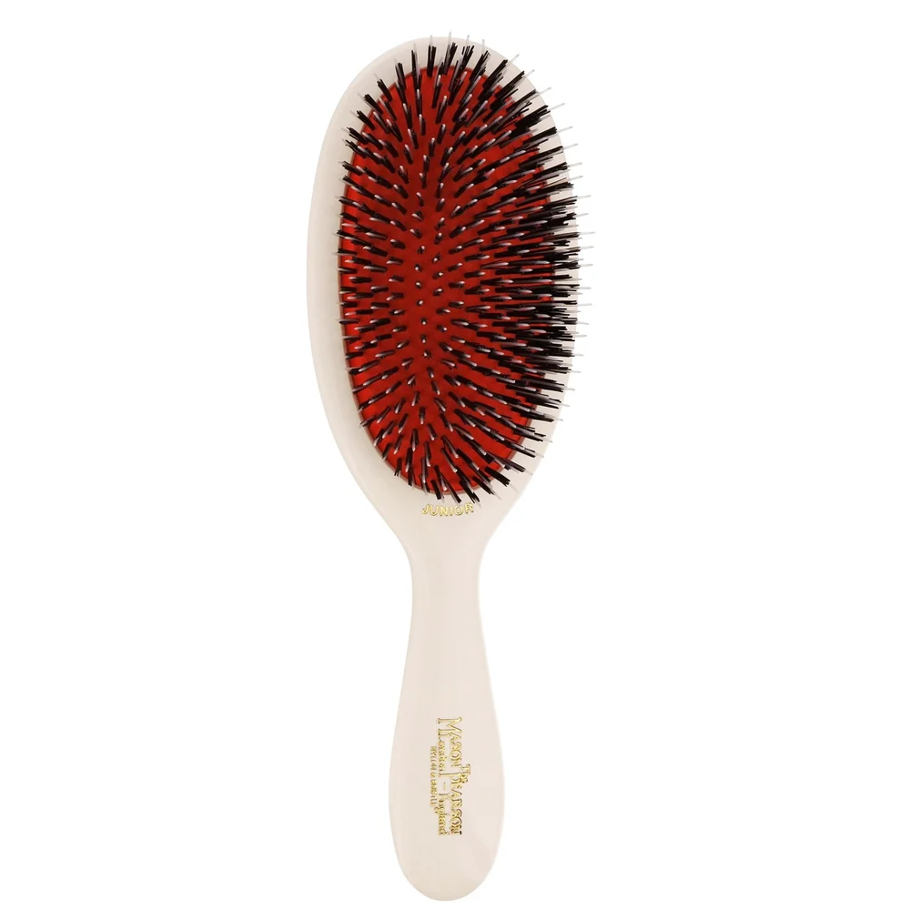 Mason Pearson Boar Bristle & Nylon Medium Junior Brush White BN2 Image 1