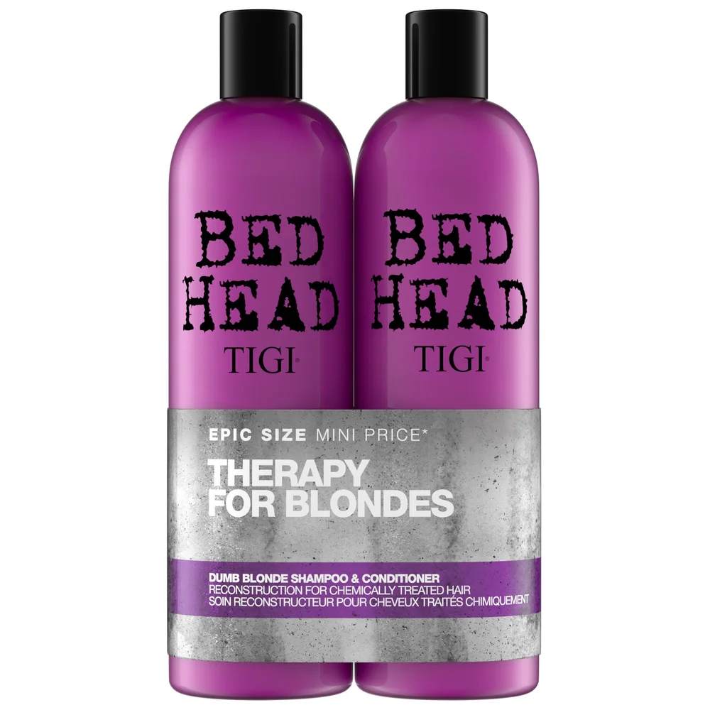 TIGI Bed Head Dumb Blonde Tween Set: Shampoo 750ml & Reconstructor Conditioner 750ml Image 1