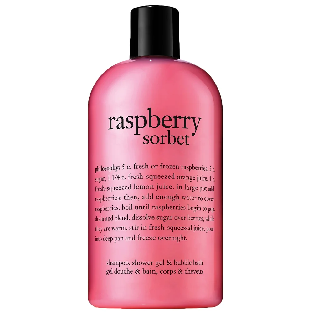 philosophy Bath & Shower Gels Raspberry Sorbet Shampoo, Shower Gel & Bubble Bath 480ml Image 1