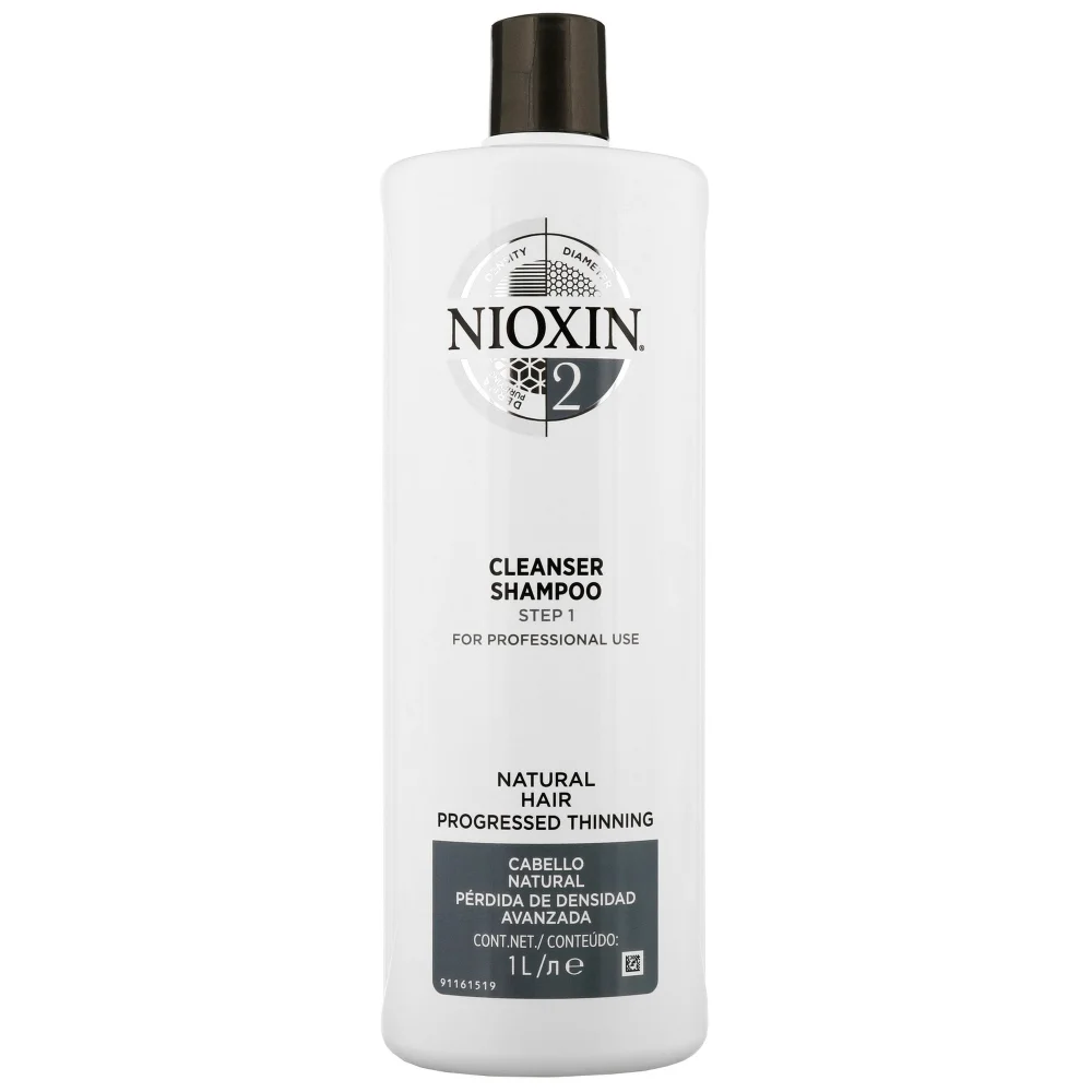 NIOXIN 3D Care System System 2 Step 1 Cleanser Shampoo: For Natural Hair With Progressed Thinning 1000ml Image 1