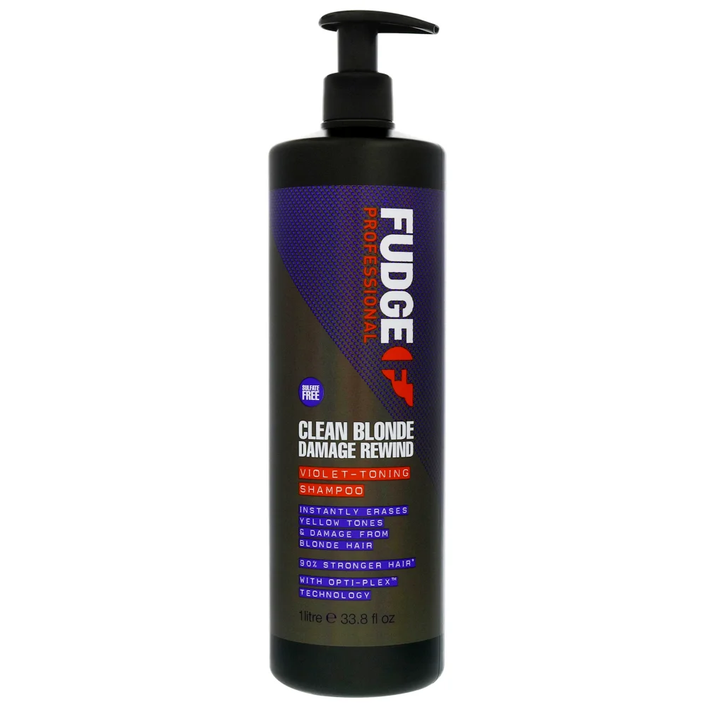 Fudge Professional Shampoo Clean Blonde Damage Rewind Violet-Toning Shampoo 1000ml Image 1