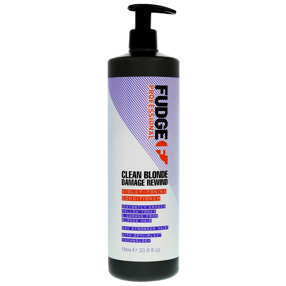 Fudge Professional Conditioner Clean Blonde Damage Rewind Violet-Toning Conditioner 1000ml Image 1