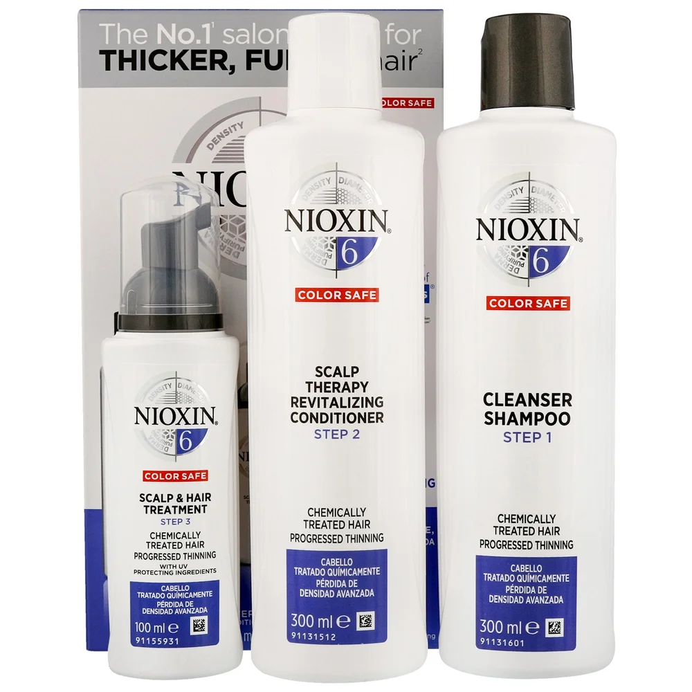 NIOXIN 3D Care System System 6, 3 Part System Kit: For Chemically Treated Hair With Progressed Thinning Image 1