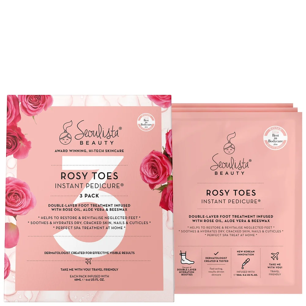 Seoulista Beauty Hand & Body Rosy Toes Instant Pedicure 3 Pack Image 1
