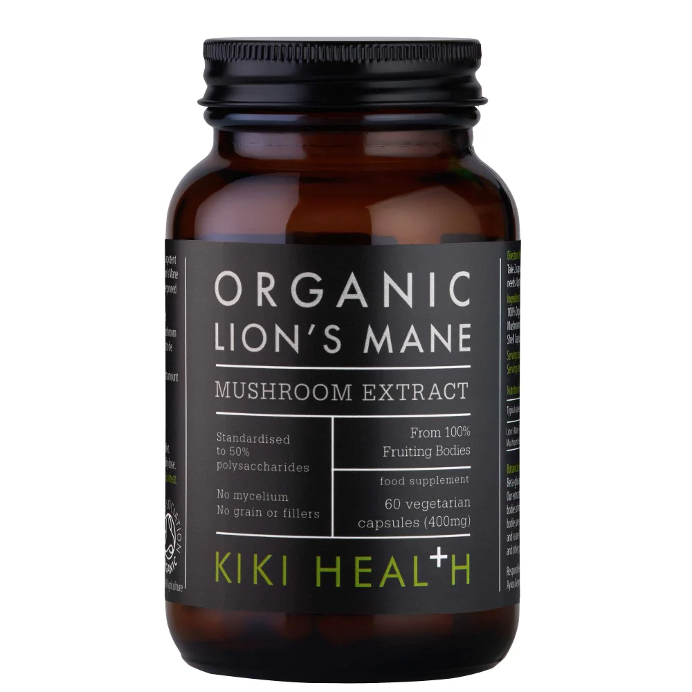 KIKI Health Immune Health Organic Lion's Mane Mushroom Extract 60 Vegicaps Image 1