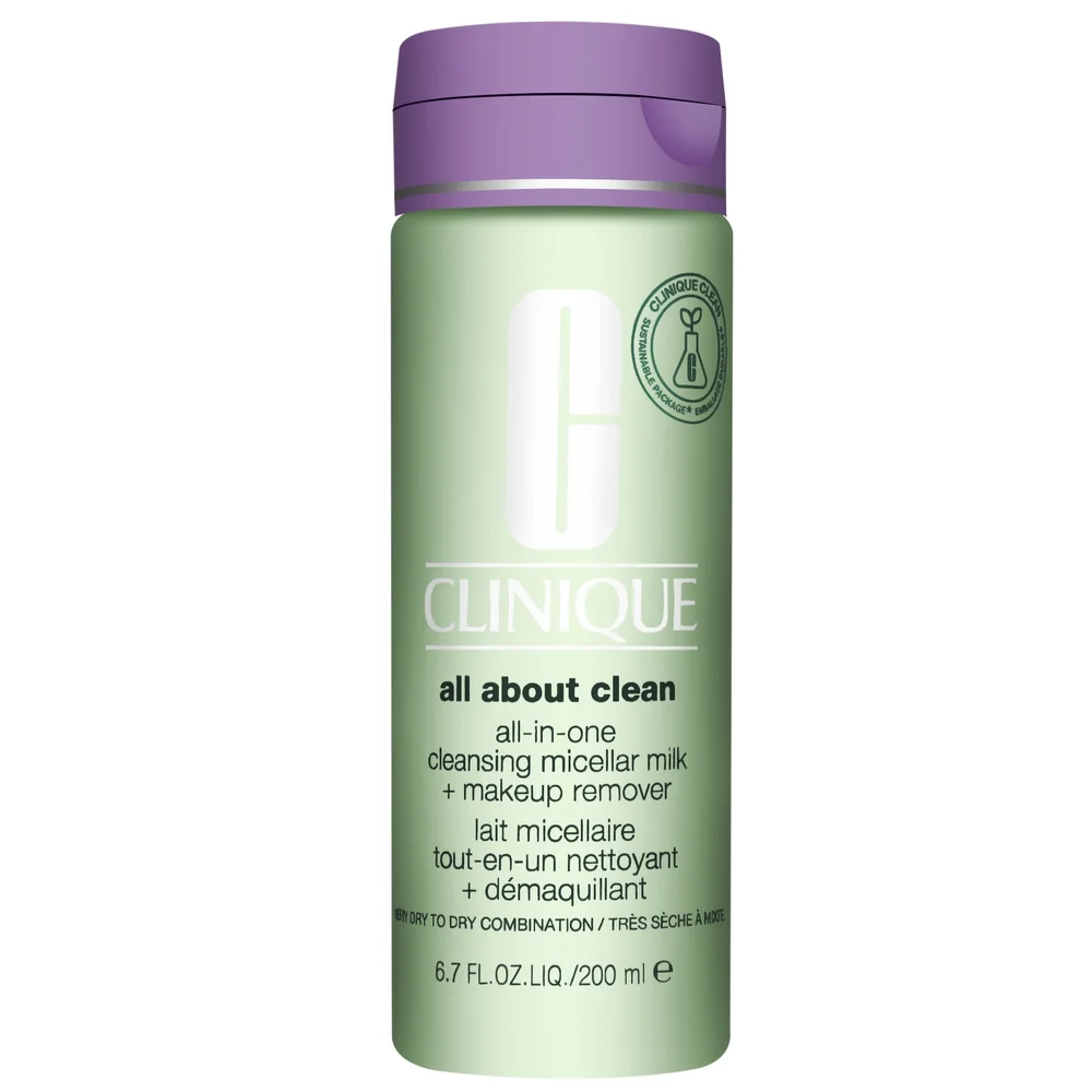 Clinique All About Clean All-In-One Cleansing Micellar Milk + Makeup Remover Very Dry to Dry Combination 200ml Image 1