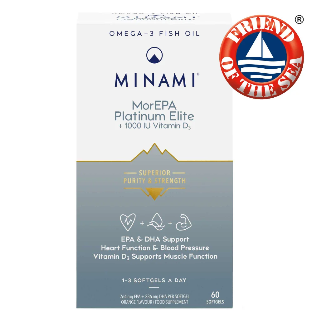 MINAMI MorEPA Platinum Elite + Vitamin D3 Softgels x 60 Image 1