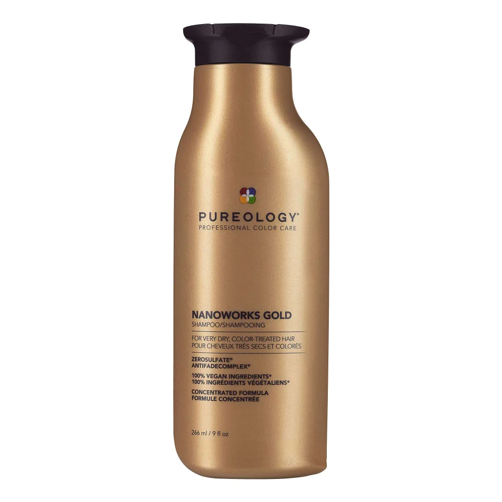 Pureology Nanoworks Gold Shampoo For Dry Tired Colour-Treated Hair, Restores Shine 266ml Image 1