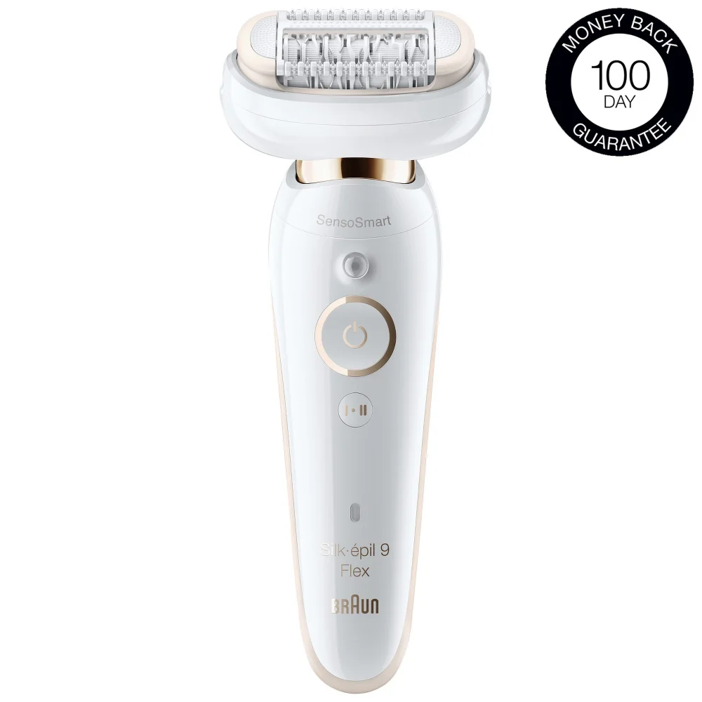 Braun Silk-épil Epilators Silk-épil 9 Flex 9010 Wet & Dry Epilator with 6 Extras including Deep Body Exfoliation Brush Head Image 1