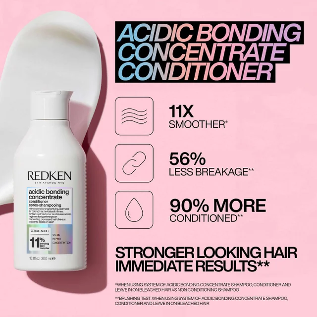 Redken Acidic Bonding Concentrate Conditioner, Bond Repair for Damaged & Colour-Treated Hair 300ml