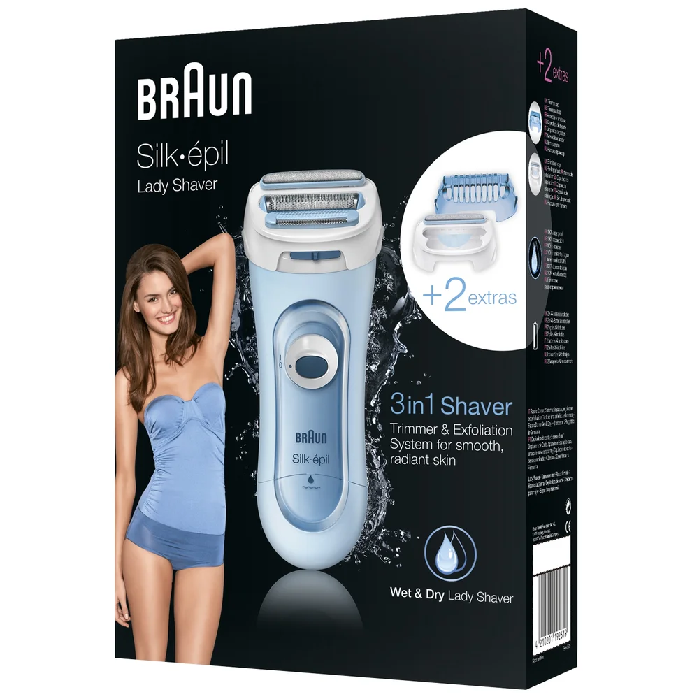 Braun Silk-épil Lady Shaver LS5160 Wet & Dry 3-in-1 Shaver with 2 extras. Image 1