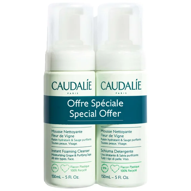 Caudalie Vinoclean Instant Foaming Cleanser 150ml x 2 (Worth £36)