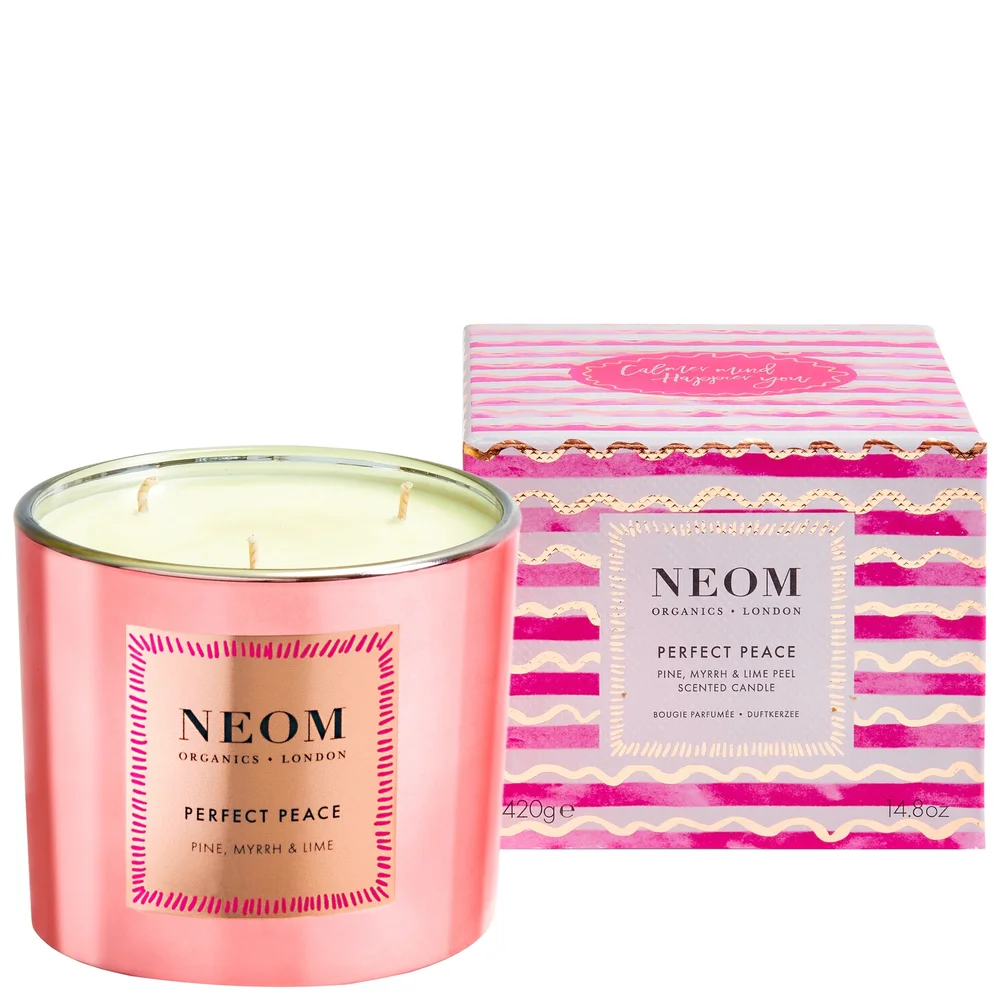 Neom Wellbeing London Scent To Make You Happy Perfect Peace Candle (3 Wicks) 420g Image 1