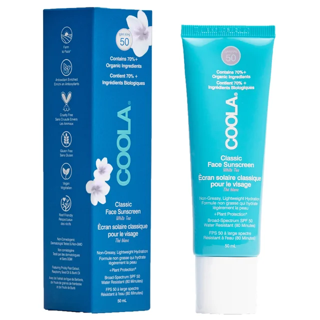 Coola Classic Face Sunscreen Lotion SPF50 White Tea 50ml