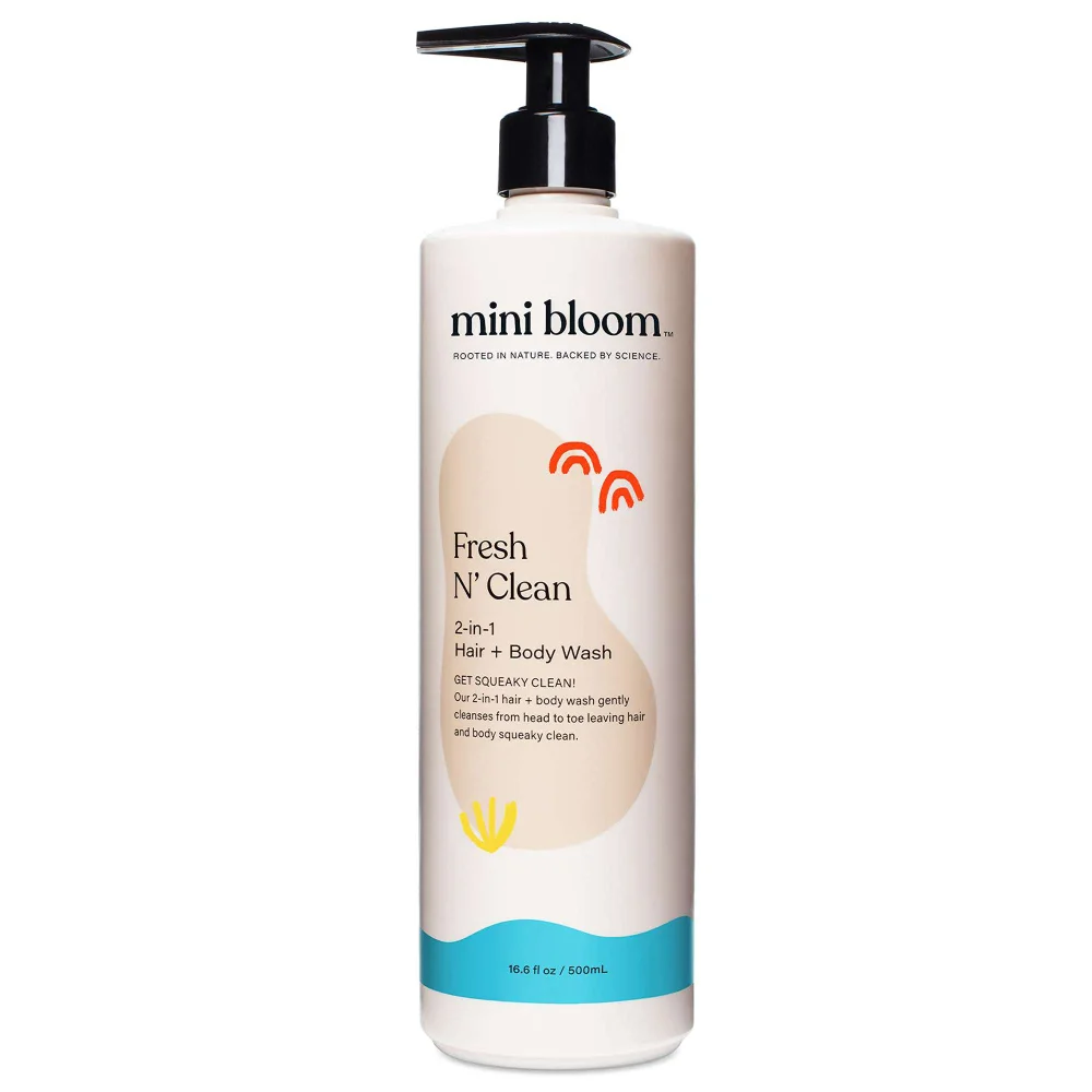 Mini Bloom Bath Time Fresh N’ Clean 2-in-1 Hair + Body Wash 500ml Image 1