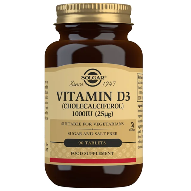 Solgar Vitamin D3 (Cholecalciferol) 1000 IU (25 µg) Tablets x 90