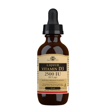 Solgar Vitamins Liquid Vitamin D3 2500 IU (62.5 µg) Natural Orange Flavour 59ml