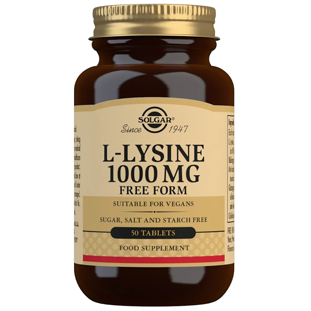 Solgar Amino Acids L-Lysine 1000 mg Tablets x 50 Image 1