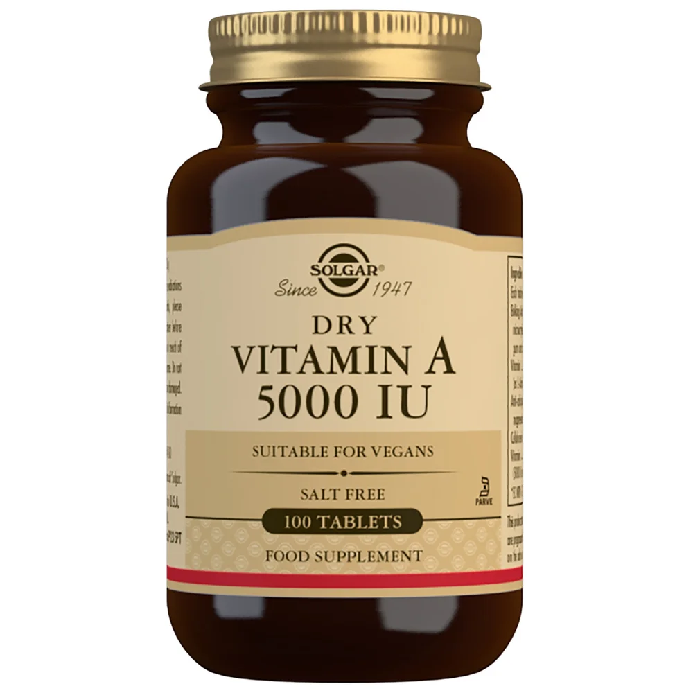 Solgar Vitamins Dry Vitamin A 5000 IU Tablets x 100 Image 1