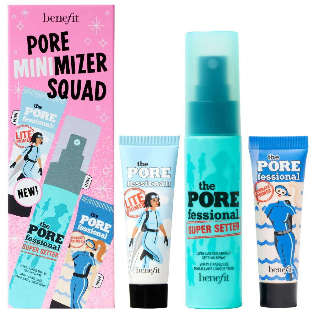 benefit The POREfessional Pore Minimizer Squad Face Primer and Makeup Setting Spray Trio Set (Worth £37.50) Image 1