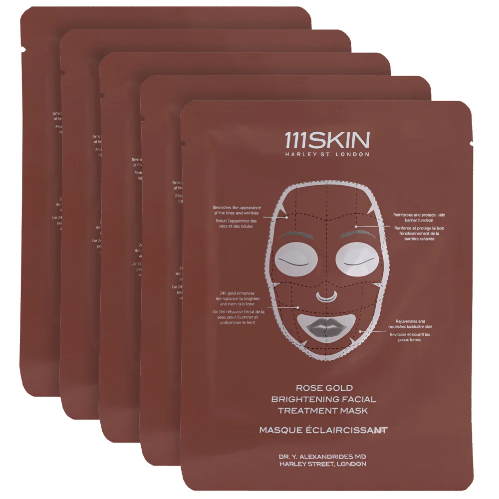 111SKIN Radiance Rose Gold Brightening Facial Treatment Mask 5 x 30ml Image 1