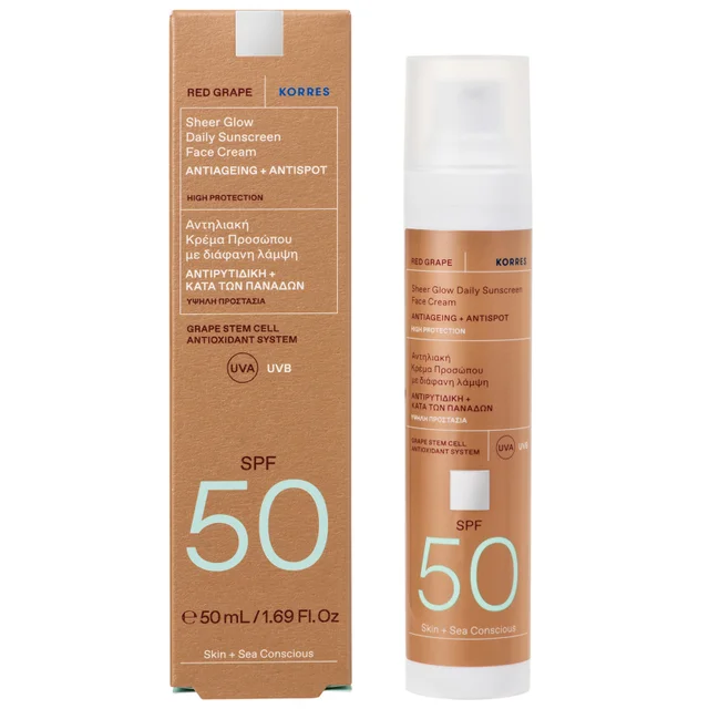KORRES Red Grape Sheer Glow Face Sunscreen SPF50 50ml