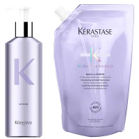 Kérastase Blond Absolu Bain Lumière: Refillable Aluminium Bottle & Shampoo Refill Pouch 500ml