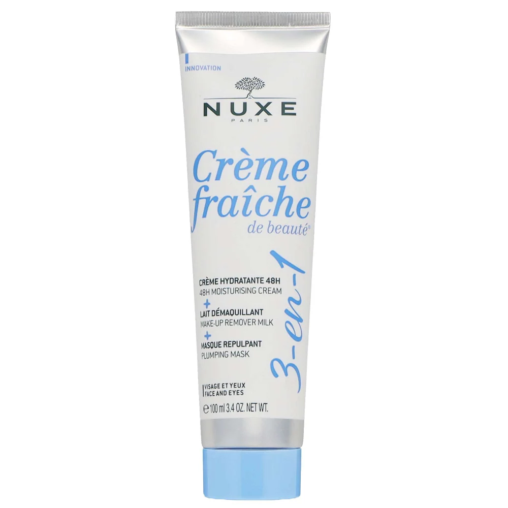 Nuxe Crème Fraîche de Beauté 3-in-1, 48h Moisturizing Cream, Make-Up Remover Milk, Plumping Mask 100ml Image 1