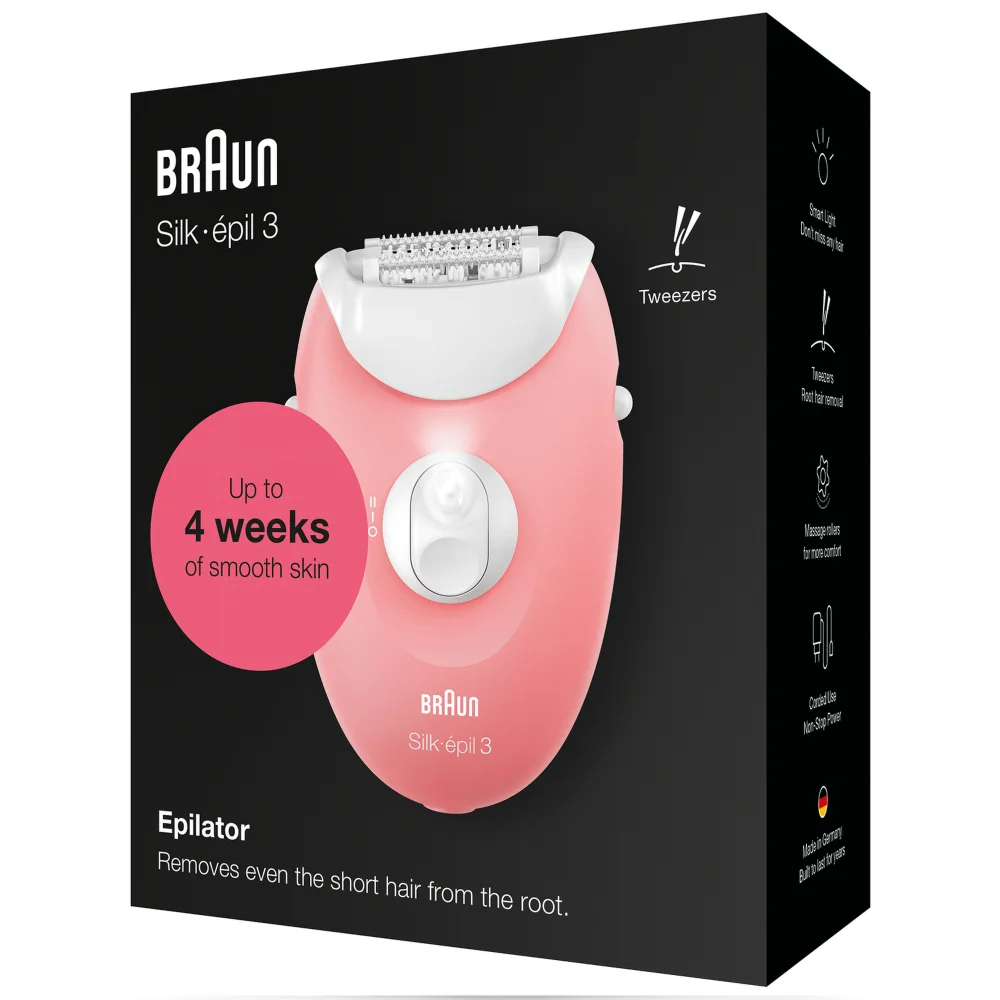 Braun Silk-épil Epilators Silk-épil 3 3-176 Epilator Pink/White Image 1