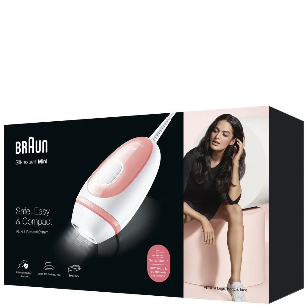 Braun IPL Silk-expert Mini PL1014 IPL with 2 Extras: Venus Smooth Razor & Travel Pouch Image 1