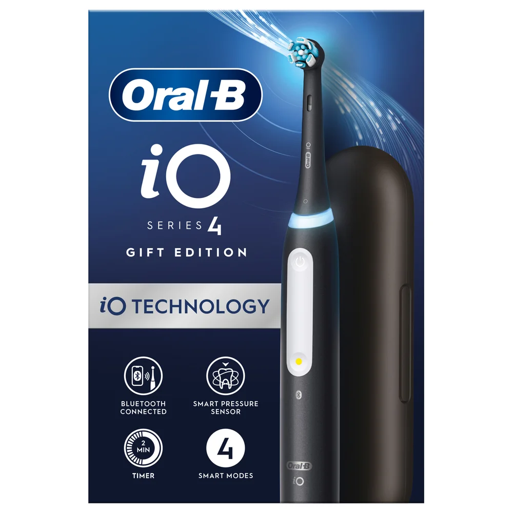 Oral-B iO 4 Black Electric Toothbrush with Travel Case Image 1