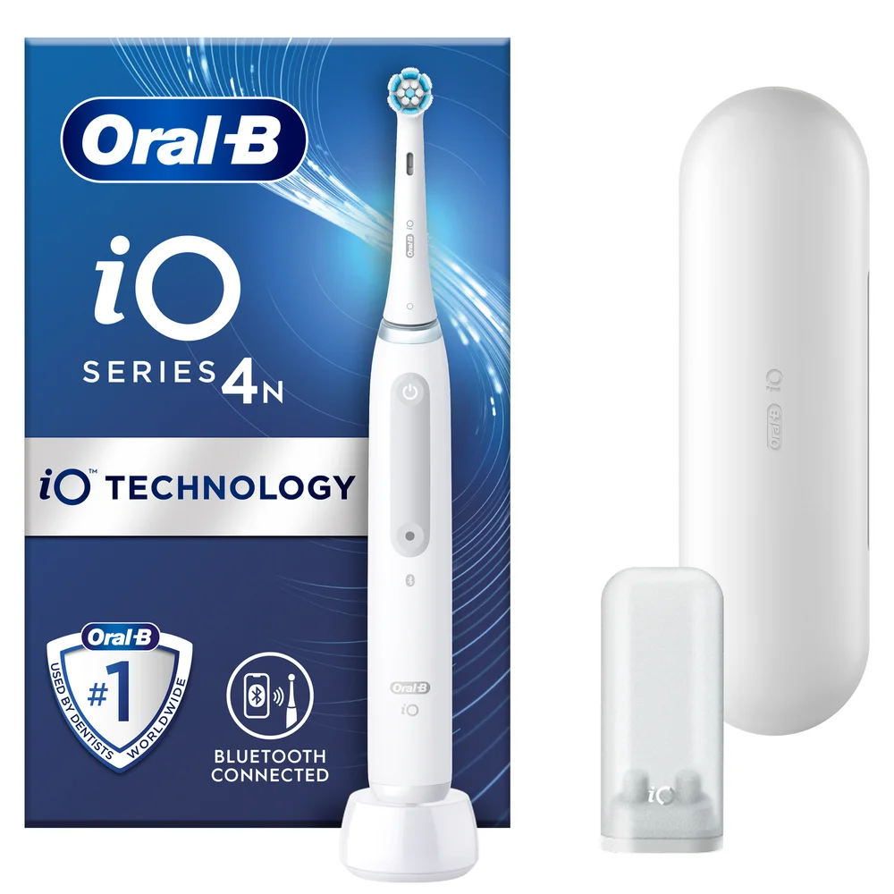 Oral-B iO 4 White Electric Toothbrush with Travel Case Image 1