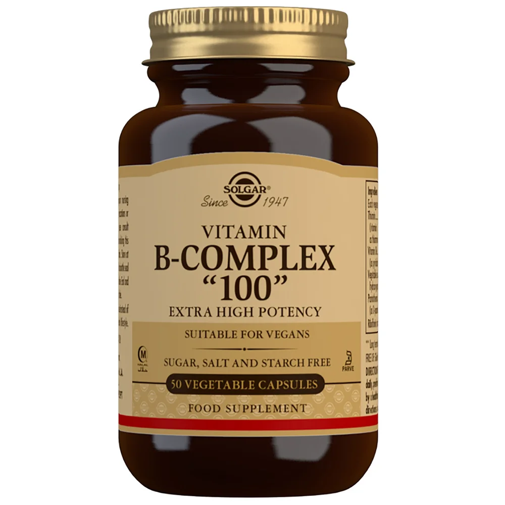 Solgar Vitamins Vitamin B-Complex "100" Extra High Potency Vegetable Capsules x 50 Image 1