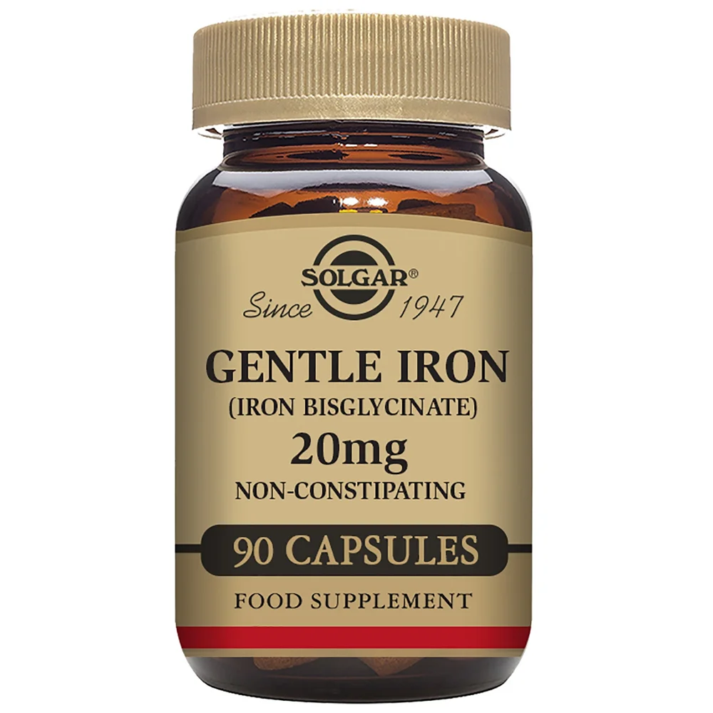 Solgar Minerals Gentle Iron (Iron Bisglycinate) 20 mg Vegetable Capsules x 90 Image 1