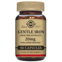 Solgar Gentle Iron (Iron Bisglycinate) 20 mg Vegetable Capsules x 90