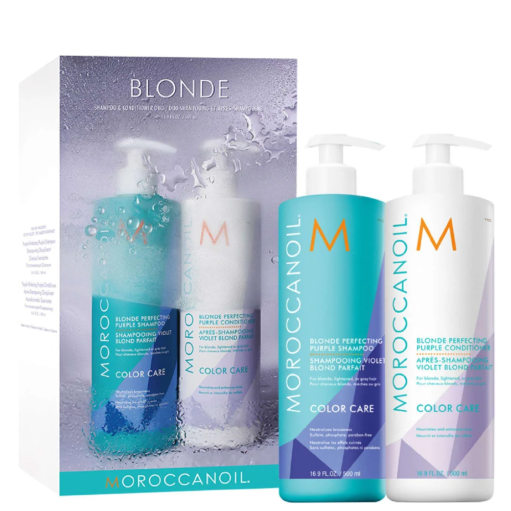 Moroccanoil Gifts & Sets Blonde Perfecting Shampoo & Conditioner 500ml Duo (Worth £99.75) Image 1