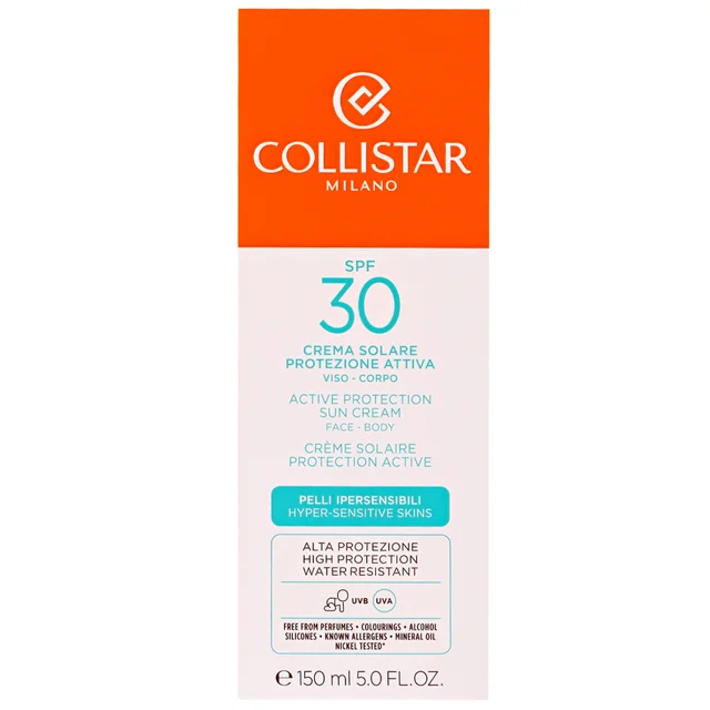 Collistar Active Protection Tanning Cream for Sensitive Skin SPF30 150ml