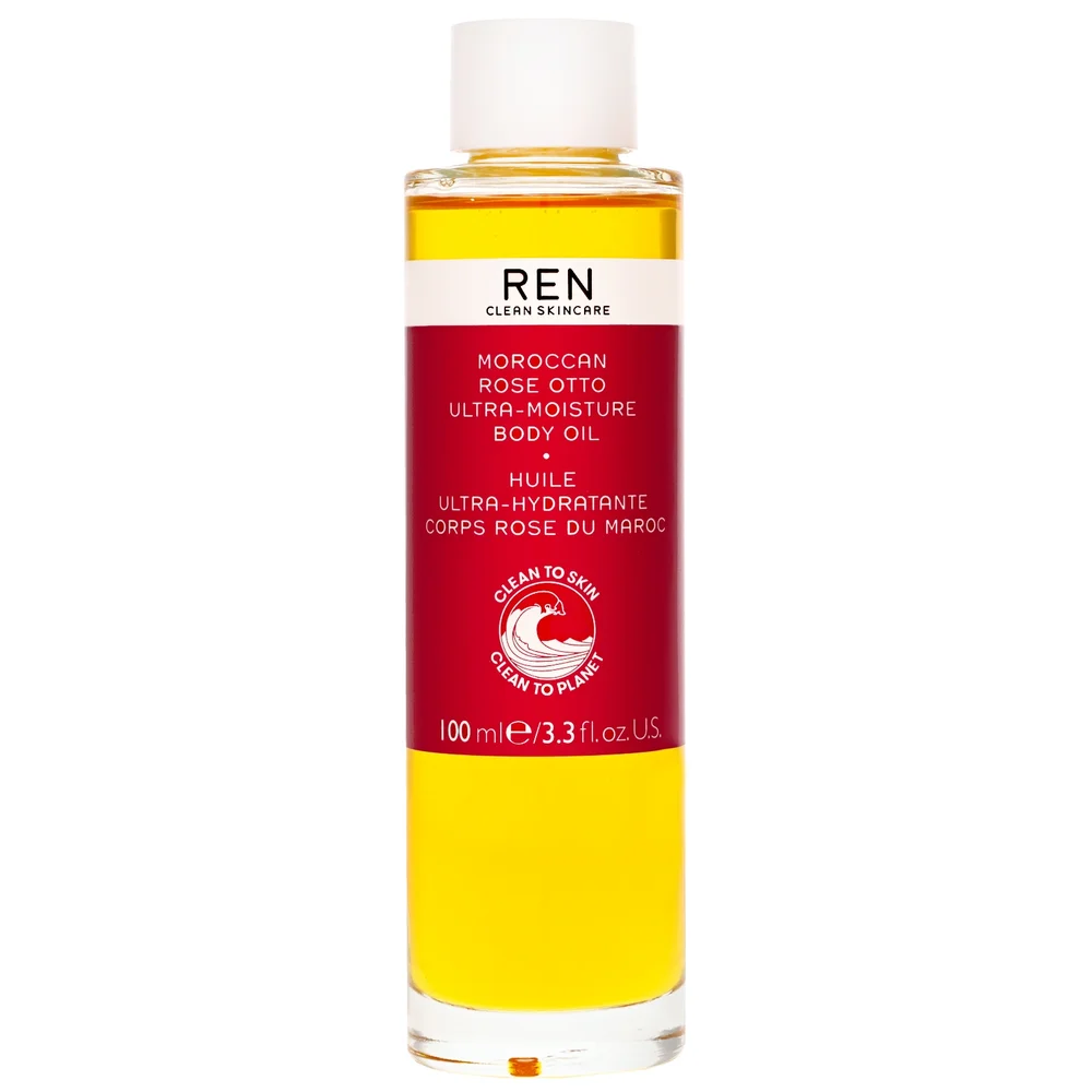 REN Clean Skincare Body Moroccan Rose Otto Ultra-Moisture Body Oil For All Skin Types 100ml / 3.3 fl.oz. Image 1