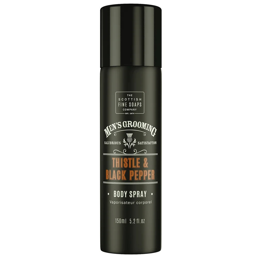 Scottish Fine Soaps Company Men's Grooming Thistle & Black Pepper Body Spray 150ml Image 1